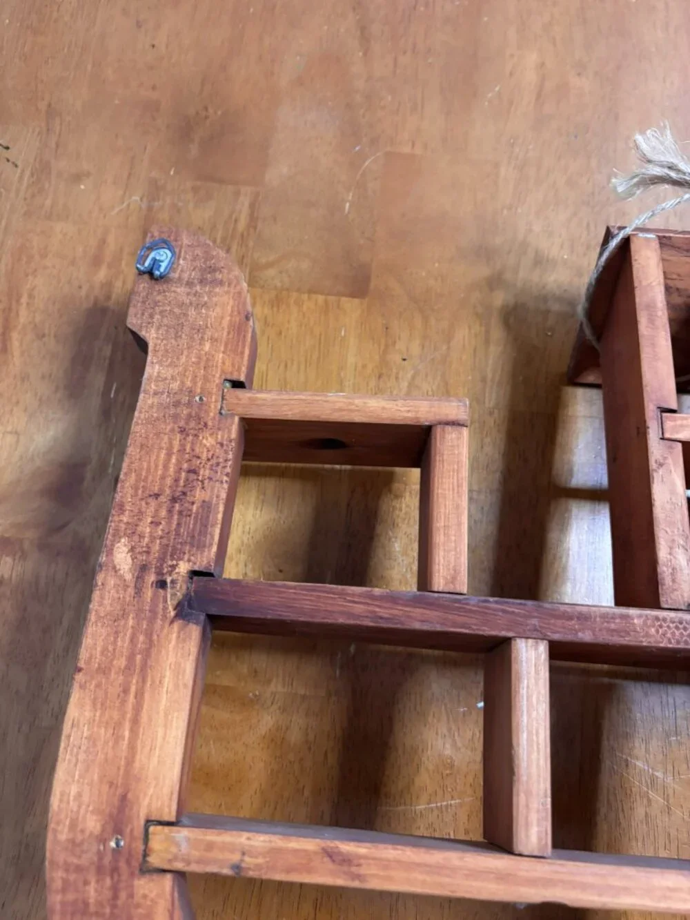 VTG Handcrafted Wooden Noah's Ark Shadow Box Wall Shelf Rustic Nursery Display